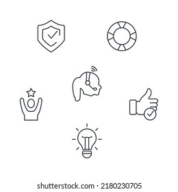 support icons set . support pack symbol vector elements for infographic web