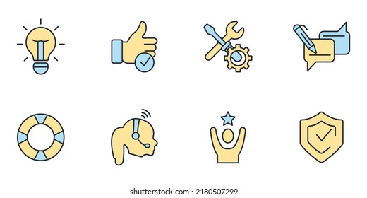 support icons set . support pack symbol vector elements for infographic web