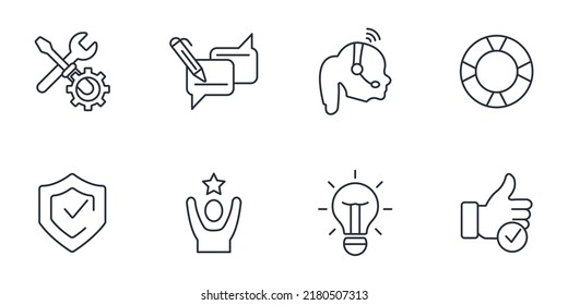 support icons set . support pack symbol vector elements for infographic web