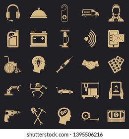 Support icons set. Simple set of 25 support vector icons for web for any design