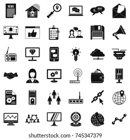 Support icons set. Simple style of 36 support vector icons for web isolated on white background