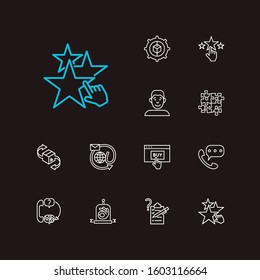Support icons set. Team and support icons with email, star and call. Set of man for web app logo UI design.