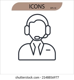 support icons  symbol vector elements for infographic web