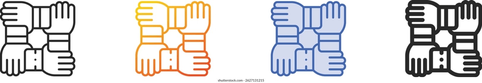 suporte icon.Thin Linear, gradiente, traçado azul e negrito estilo design isolado no fundo branco