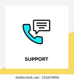 SUPPORT AND ILLUSTRATION ICON CONCEPT