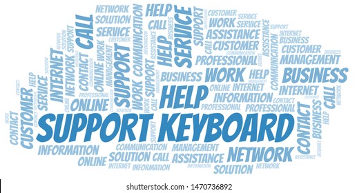 Support Keyboard word cloud vector made with text only