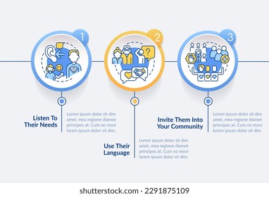 Support LGBTQ seniors circle infographic template. Community. Data visualization with 3 steps. Editable timeline info chart. Workflow layout with line icons. Lato-Bold, Regular fonts used