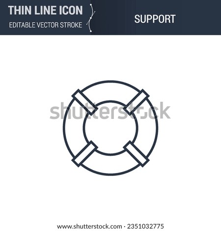 Support Lifeline Icon - Thin Line Business Symbol. Perfect for Web Design. High-Quality Outline Vector Concept. Premium, Minimalist, Elegant Logo