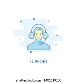 support line concept. Simple line icon, colored illustration. support symbol flat design. Can be used for UI/UX