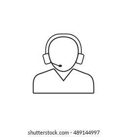 support line icon, call center outline and solid vector sign, linear pictogram isolated on white, logo illustration