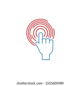 Support Line Icon click mouse. Stock Vector illustration isolated on white background.