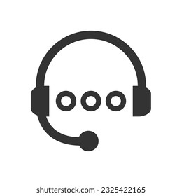 Icono de línea de soporte. Consultor de apoyo en línea directa. Dispetch concepto. Auriculares. Asistencia al cliente. Chat en vivo o llamada de cliente. Vector