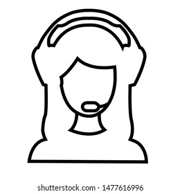 Support line icon, logo isolated on white background