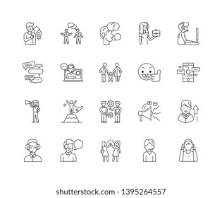 It support line icons, signs, vector set, outline illustration concept 