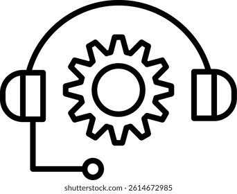 Support Line Vector Icon Design