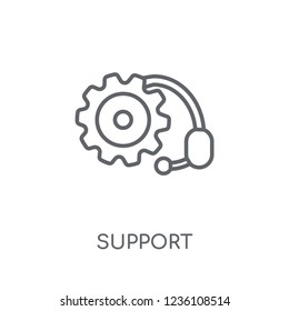 Support linear icon. Modern outline Support logo concept on white background from Delivery and logistics collection. Suitable for use on web apps, mobile apps and print media.