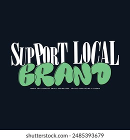  Asistencia marcas locales tipografía camiseta ropa diseño Vector	
