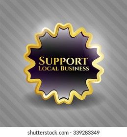 Support Local Business golden emblem