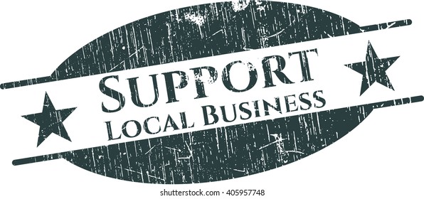 Support Local Business grunge stamp