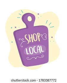 support local business, shop small market retail bag vector illustration