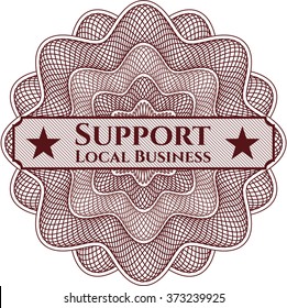 Support Local Business written inside rosette
