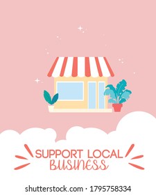 support local businesses and their sales vector illustration design