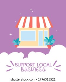 support local businesses and their sales vector illustration design