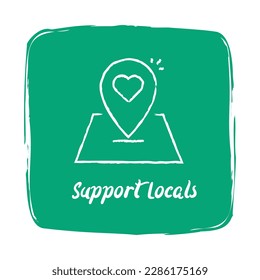 Support Locals Icon with hand-drawn touch.