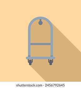 Support luggage trolley icon flat vector. Move delivery. Tourism cart