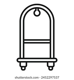 Support luggage trolley icon outline vector. Move delivery. Tourism cart