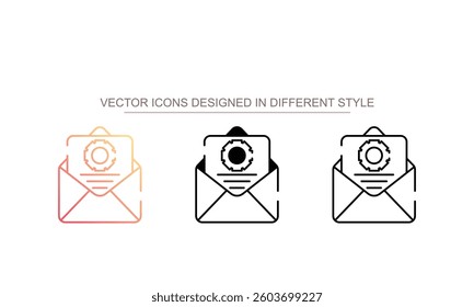 Support Mail icon design with white background stock illustration
