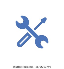 Support, maintenance icon symbolizing tools, repair, fixing, and mechanical work for UI, service, or industrial design.