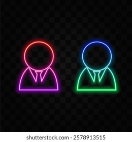Support man thin line icon. neon style. call and communication, consult sign.
