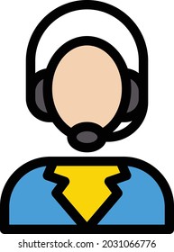 support man vector line colour icon