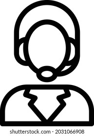 support man vector thin line icon