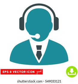 Support Manager EPS vector icon. Illustration style is flat iconic bicolor soft blue symbol on white background.