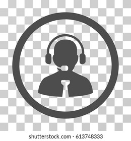 Support Manager icon. Vector illustration style is flat iconic symbol, gray color, transparent background. Designed for web and software interfaces.
