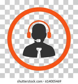 Support Manager icon. Vector illustration style is flat iconic bicolor symbol, orange and gray colors, transparent background. Designed for web and software interfaces.