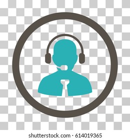 Support Manager icon. Vector illustration style is flat iconic bicolor symbol, grey and cyan colors, transparent background. Designed for web and software interfaces.