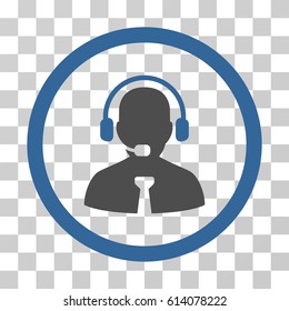 Support Manager icon. Vector illustration style is flat iconic bicolor symbol, cobalt and gray colors, transparent background. Designed for web and software interfaces.