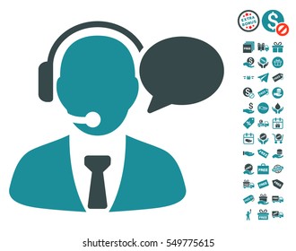 Support Manager Message pictograph with free bonus pictograph collection. Vector illustration style is flat iconic symbols, soft blue colors, white background.