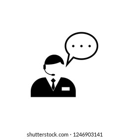 Support Manager Message pictograph icon. Vector illustration style is flat iconic symbols, white background.
