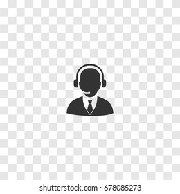 Support Manager vector icon on transparent background