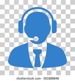 Support Manager vector pictogram. Illustration style is a flat iconic cobalt symbol on a transparent background.