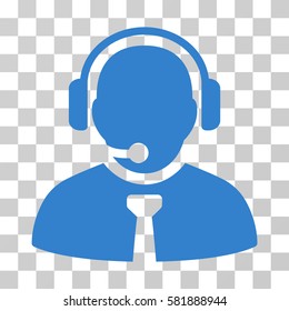Support Manager vector pictogram. Illustration style is a flat iconic cobalt symbol on a transparent background.