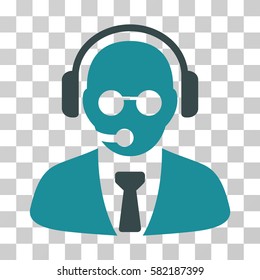 Support Manager vector pictogram. Illustration style is a flat iconic bicolor soft blue symbol on a transparent background.