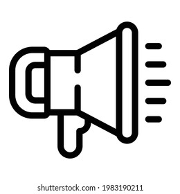 Admite un icono de megáfono. Contorno Soporte de icono de vector megáfono para diseño web aislado en fondo blanco