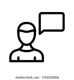 support message vector thin line icon 