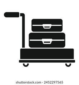Support move trolley icon simple vector. Tour trip package. Metal balance