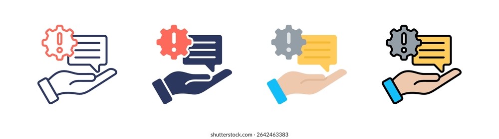 Support Multi Style Icon Set Vector